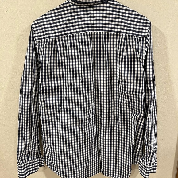 Merona Navy and White Casual Button Down Shirt - Picture 3 of 7